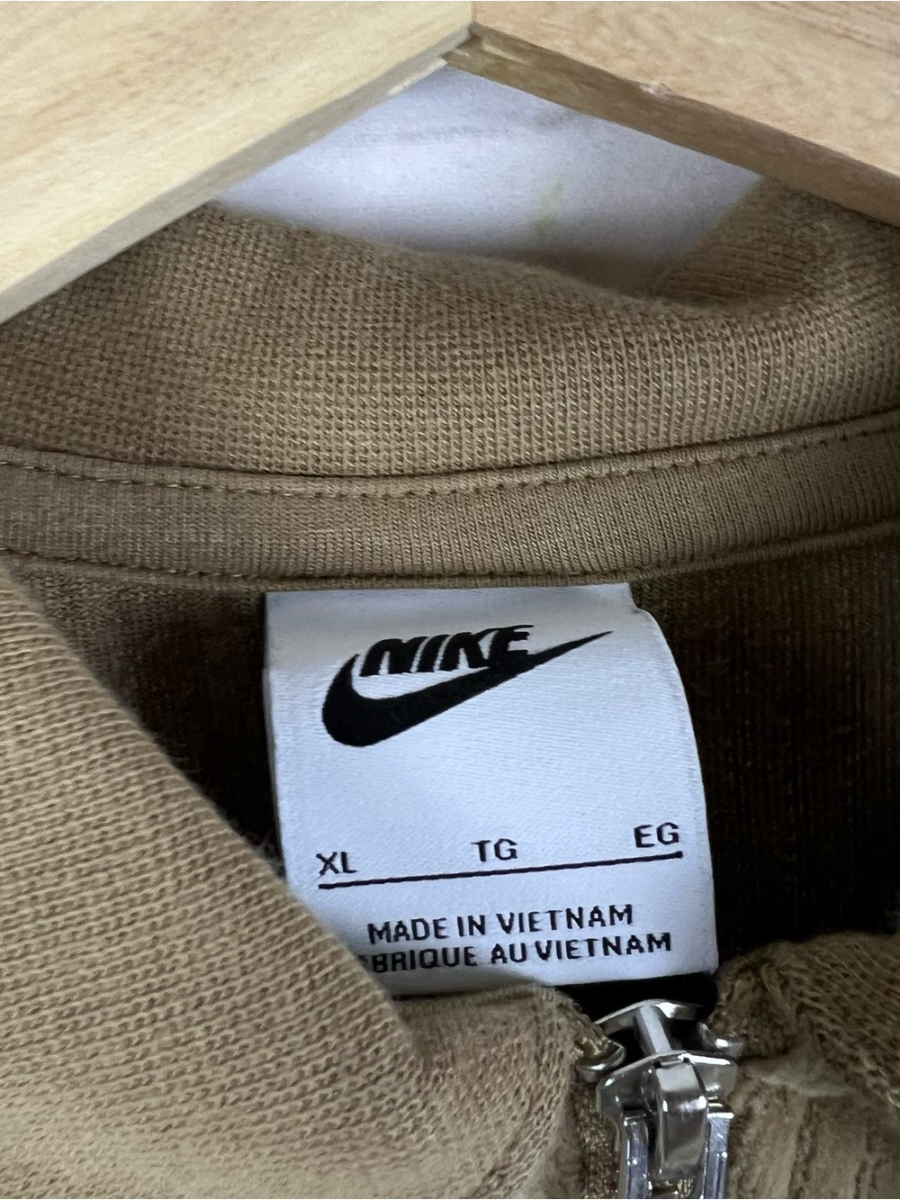 Nike Sweatshirt Womens Beige Corduroy 1/4 Zip XL Pullover and 1X Sweatpants Set - Picture 5 of 12